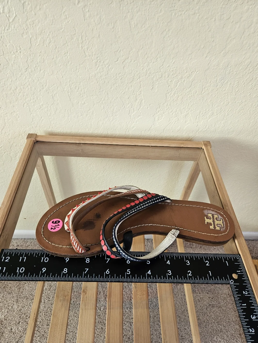 Tory Burch Pato Embroidered sandals. Sz 9.5